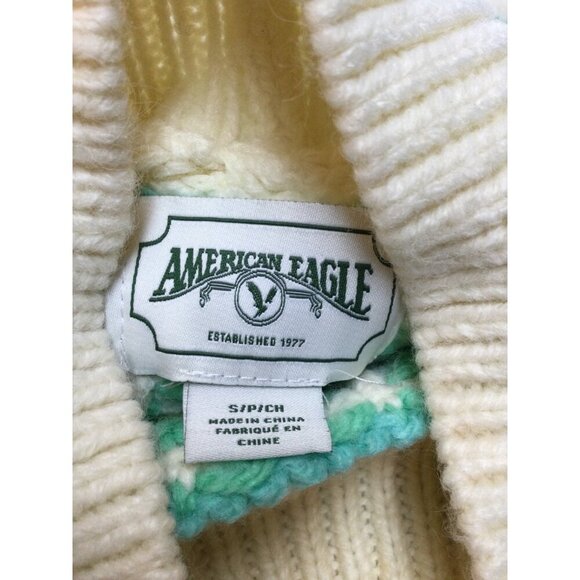 American Eagle Chunky Oversized Sweater Womens Fair Isle Snowflake Size S - Picture 4 of 9